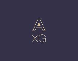 axg brief logo ontwerp modern minimalistische vector afbeeldingen