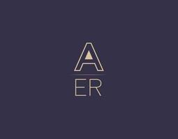 aer brief logo ontwerp modern minimalistische vector afbeeldingen