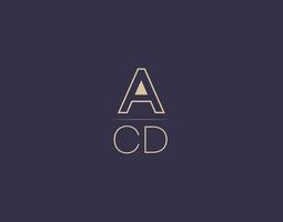 acd brief logo ontwerp modern minimalistische vector afbeeldingen