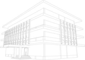 3d illustratie van gebouw project vector