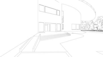 3d illustratie van gebouw project vector