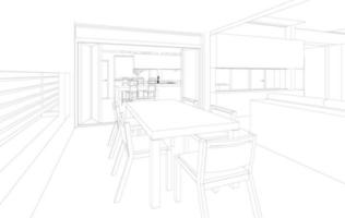 3d illustratie van gebouw project vector