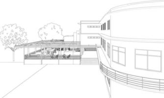 3d illustratie van gebouw project vector