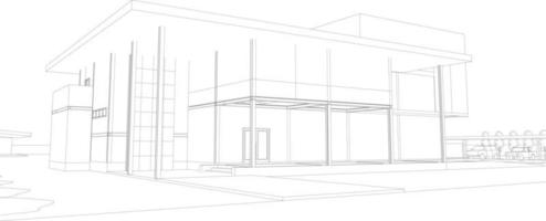 3d illustratie van gebouw project vector