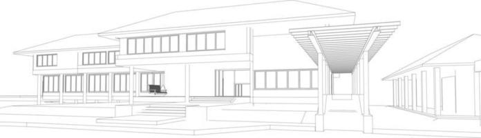 3d illustratie van gebouw project vector