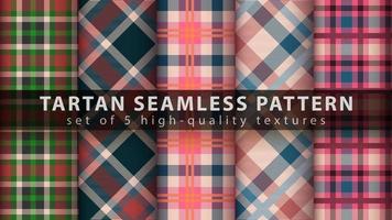 set van klassieke tartan naadloze patronen vector