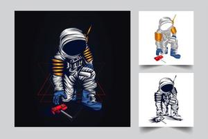 astronaut illustraties illustratie vector