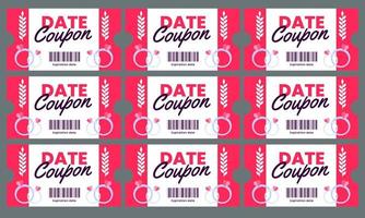 liefde coupon sjabloon vector vlak ontwerp