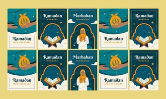 Ramadan kareem sociaal media verhalen vector vlak ontwerp