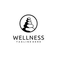 steen rots balanceren logo ontwerp spa welzijn vector embleem illustratie