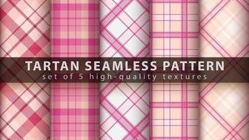 set van klassieke tartan naadloze patronen vector