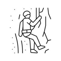 canyoning extreme sport lijn pictogram vectorillustratie vector