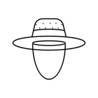 rietje hoed zomer lijn icoon vector illustratie