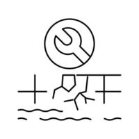 zwembad reparatie diensten lijn pictogram vectorillustratie vector