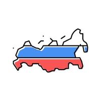 Rusland land kaart vlag kleur icoon vector illustratie