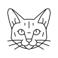 tonkinees kat schattig huisdier lijn icoon vector illustratie