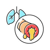 bronchiëctasie ademhalings ziekte kleur icoon vector illustratie