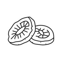 kiwi droog fruit lijn icoon vector illustratie