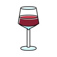 wijnmakerij wijn glas kleur icoon vector illustratie