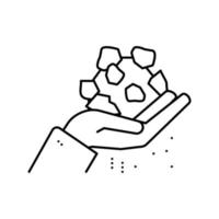 hand met stenen lijn pictogram vectorillustratie vector