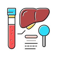 leverfunctietest hepatitis kleur pictogram vectorillustratie vector