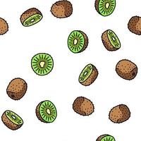 kiwi fruit groen vers plak vector naadloos patroon