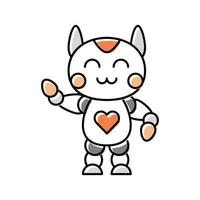 schattig robot kleur icoon vector illustratie