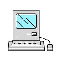 computer pc retro apparaatje kleur icoon vector illustratie