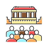 theater oude griekenland kleur pictogram vectorillustratie vector