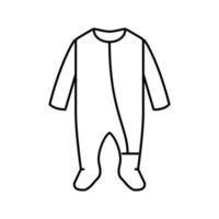 footie slaper baby kleding lijn icoon vector illustratie