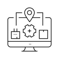 productie aan klant logistiek proces lijn pictogram vectorillustratie vector