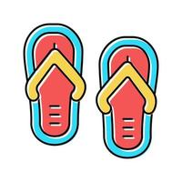 pantoffels zomer schoenen kleur pictogram vectorillustratie vector