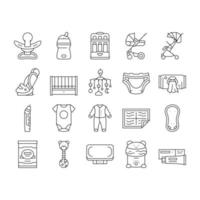 baby winkel verkoop gereedschap collectie iconen set vector