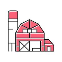 boerderij gebouw kleur pictogram vectorillustratie vector