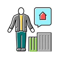 property manager kleur pictogram vectorillustratie vector