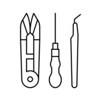 gereedschap set sieraden lijn pictogram vectorillustratie vector