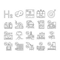 waterstof industrie collectie iconen set vector