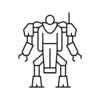 vergrotend robot lijn icoon vector illustratie