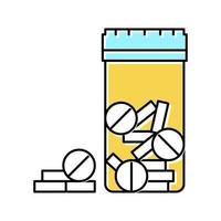 opiaten drug pillen pakket kleur icoon vector illustratie