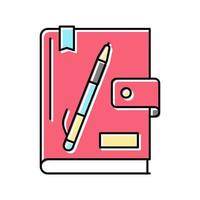 dagboek notebook kleur pictogram vectorillustratie vector