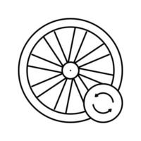 fiets wiel uitlijning lijn pictogram vectorillustratie vector