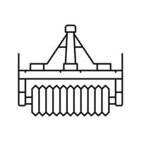 cultipacker landbouwmachines lijn pictogram vectorillustratie vector