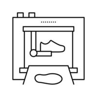 schoen fabriek apparatuur lijn pictogram vectorillustratie vector