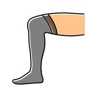 knie sok kleur pictogram vector geïsoleerde illustratie