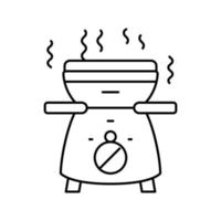 warmer fondue lijn pictogram vectorillustratie vector