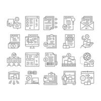 inkoopproces collectie iconen set vector