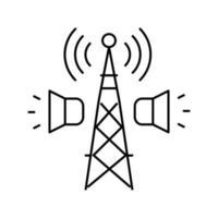 radio-uitzending lijn pictogram vectorillustratie vector