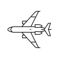 vervoer vliegtuig vliegtuig lijn icoon vector illustratie