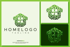 kas logo ontwerp sjabloon. blad huis logo branding vector. vector