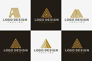 brief een logo ontwerp sjabloon set. minimalistische een brief logo verzameling. vector